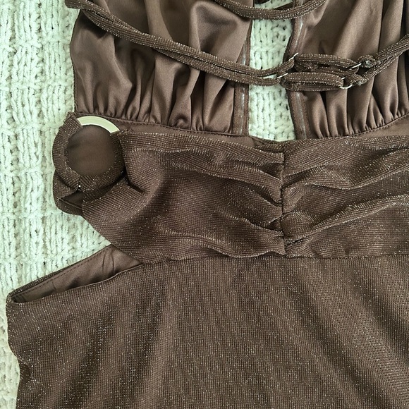 Outcast Brown Halter Mini Dress - Picture 3 of 4